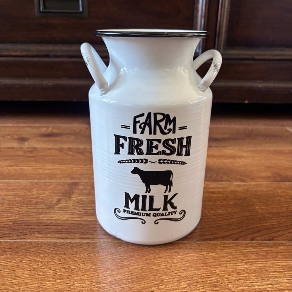 Farm Fresh Milk White metal Pitcher